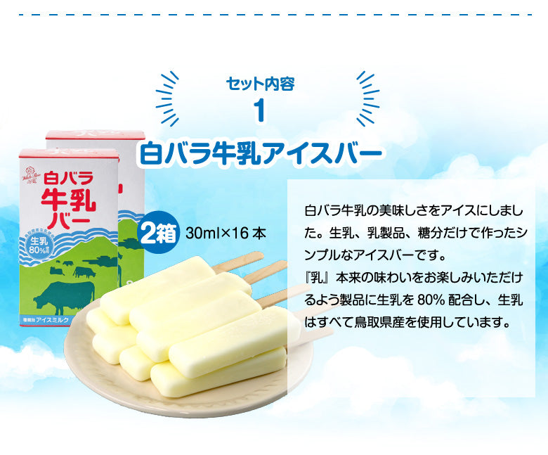 🍧送料無料🍧白バラオールスターアイスセット 白バラ定番アイス 2種詰合せ 24本入り｜牛乳・コーヒーミルク