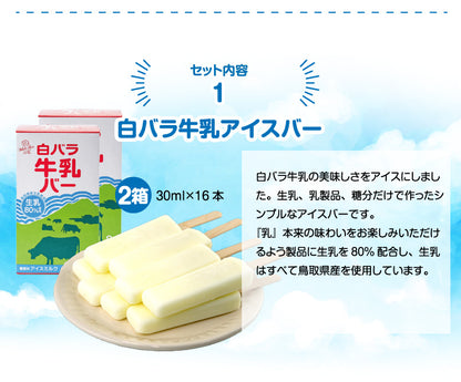🍧送料無料🍧白バラオールスターアイスセット 白バラ定番アイス 2種詰合せ 24本入り｜牛乳・コーヒーミルク