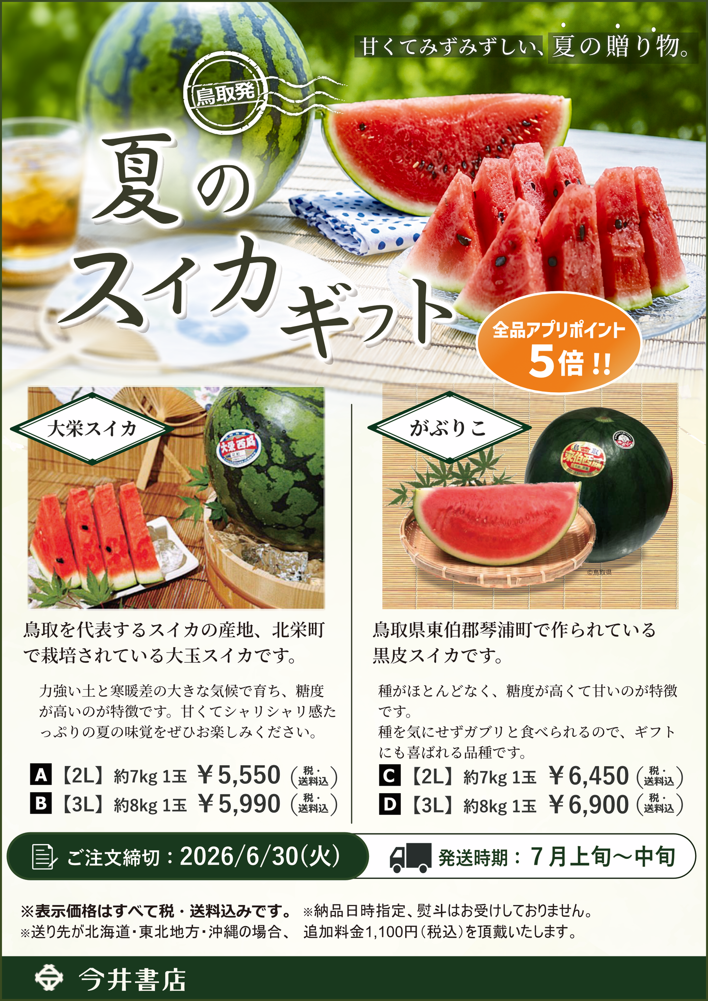 🍉数量限定🍉名産スイカ2品種｜大栄スイカ・がぶりこ｜